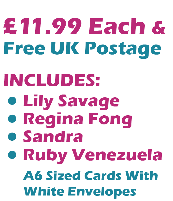 Drag Icons 4 Card Set 1 Includes Lily Savage, Regina Fong, Sandra, Ruby Venezuela Cards £11.99